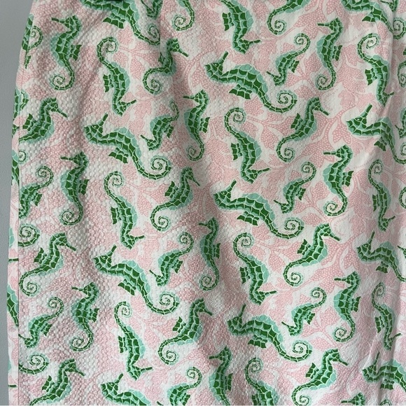Vineyard Vines Textured Seersucker 100% Cotton Pale Pink Seahorse Mini Skirt 6 - Picture 6 of 15